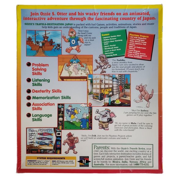 Ozzie's Travels Child CD Rom Game Puzzle Destination Japan Cultural Ages 5+ - Picture 2 of 7